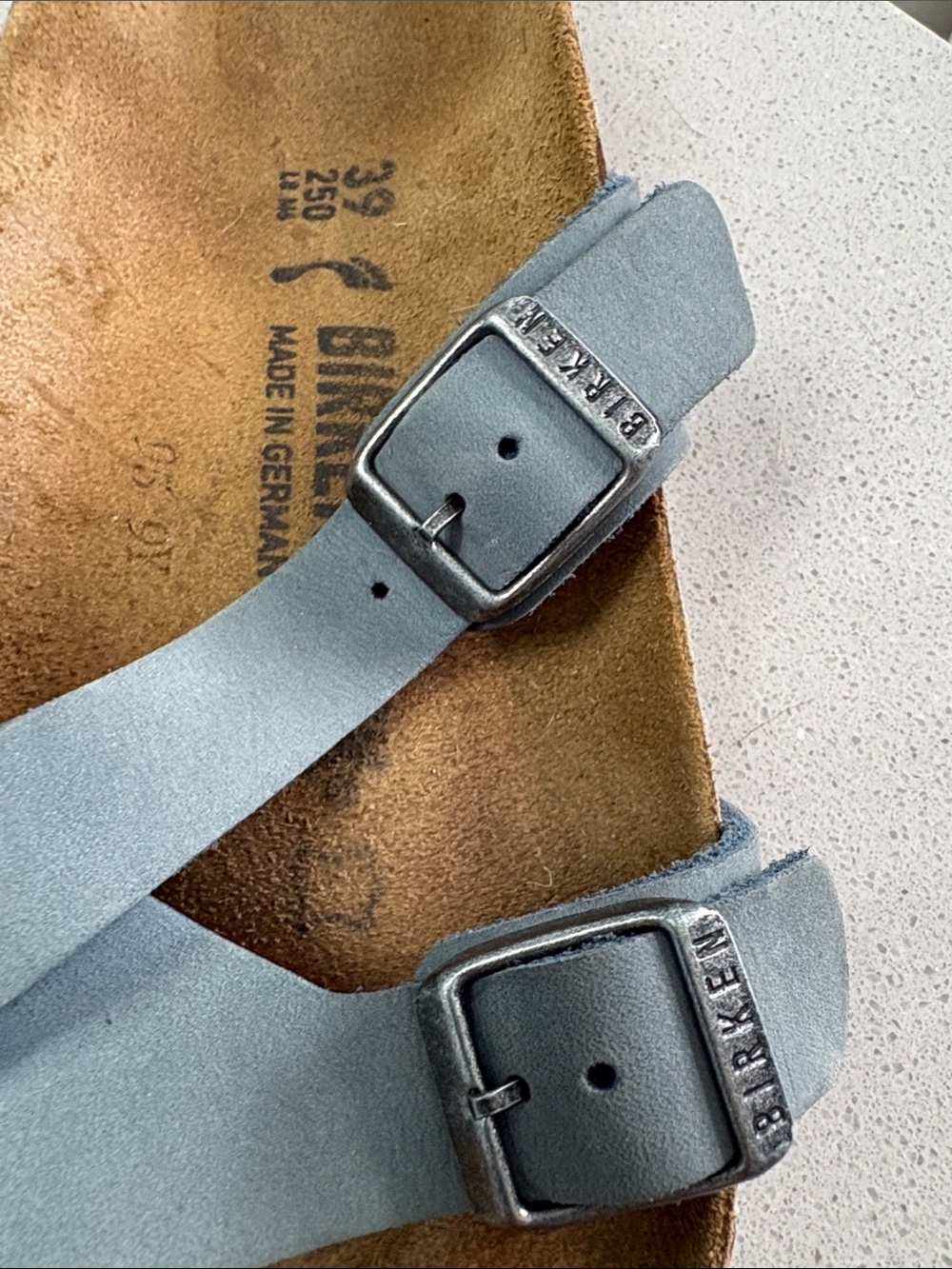 Birkenstock Blue-Gray Crisscross Buckle Sandals - Picture 4 of 5